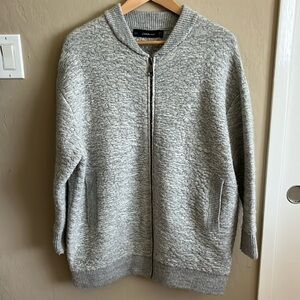 Zara Oversized Wool Blend Bomber Jacket Size Small
